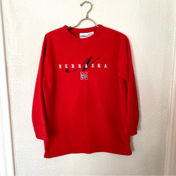 Vintage 90s Nebraska Cornhuskers Fleece Pullover Long Sleeve Medium - Picture 2 of 13
